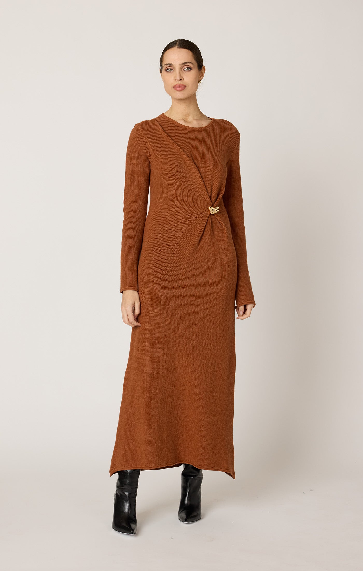 Hjarta Midi Dress-Dressy Dresses-Happy on Main