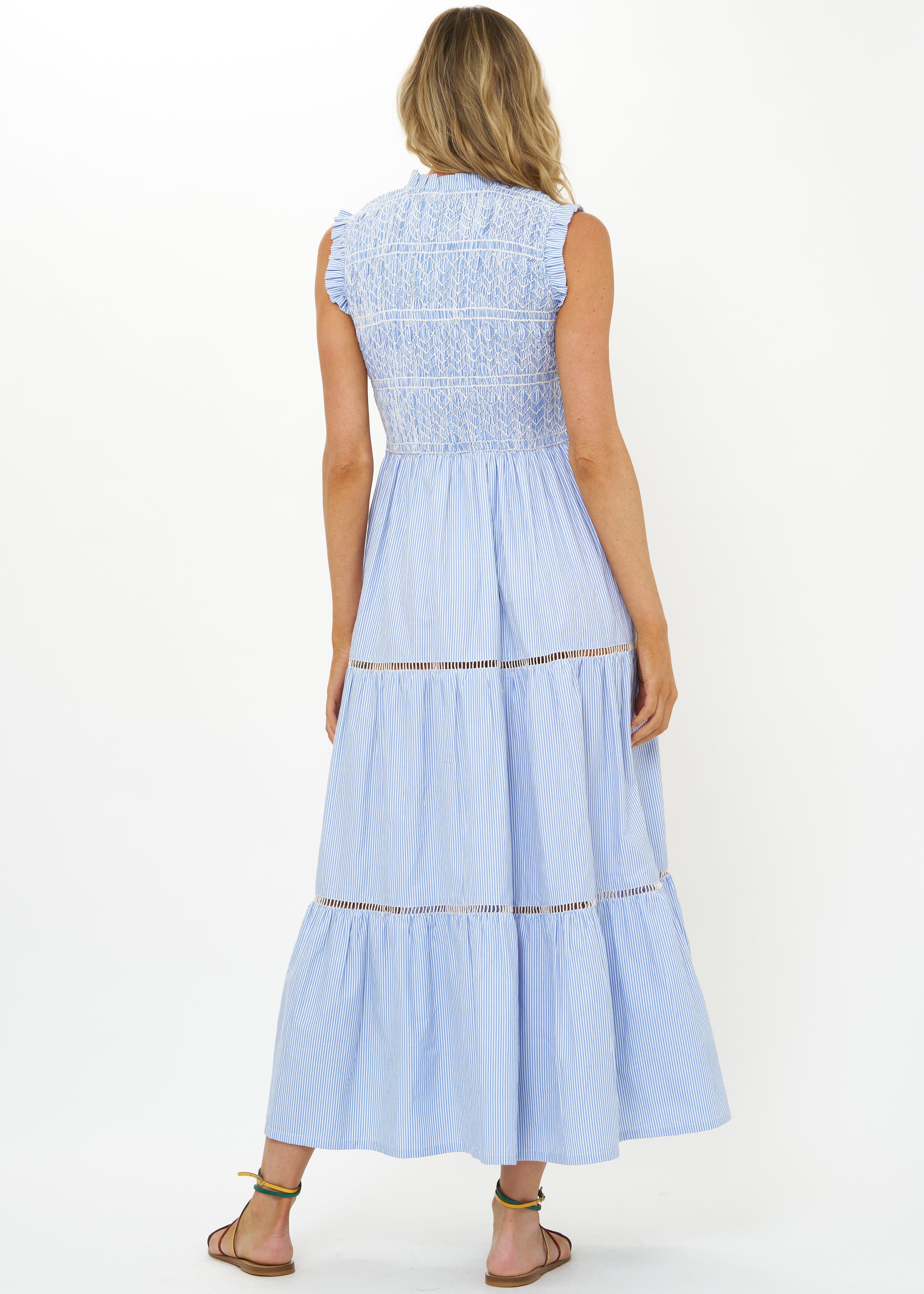 Sleeveless Smocked Maxi-Dressy Dresses-Happy on Main