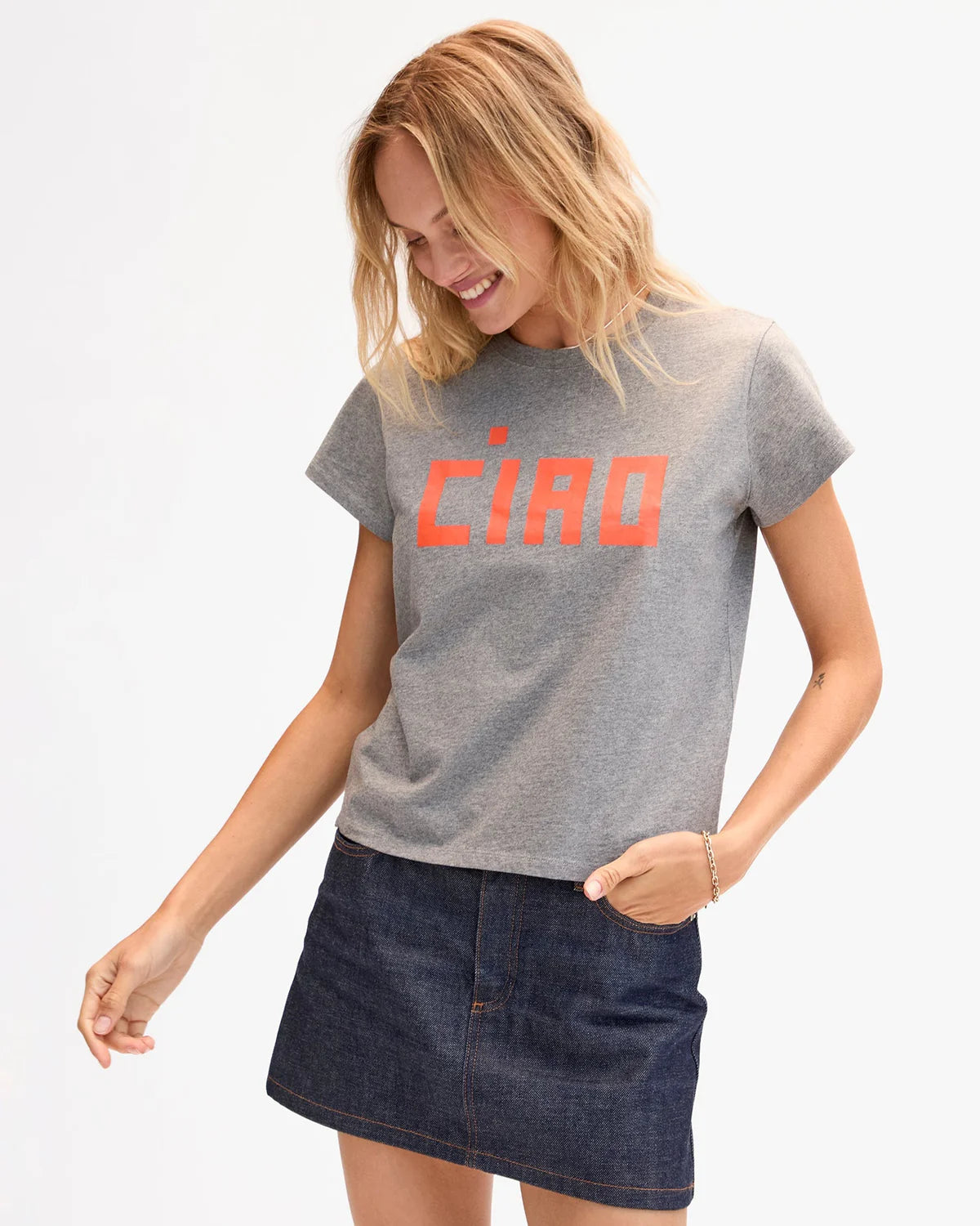 Classic Tee - Grey Melange-Clare V.-Happy on Main