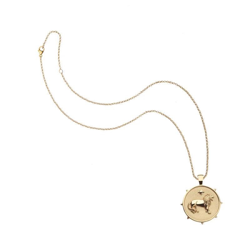 COURAGE JW Original Pendant Coin - Gold / 18" Drawn Link Chain-Jane Win-Happy on Main