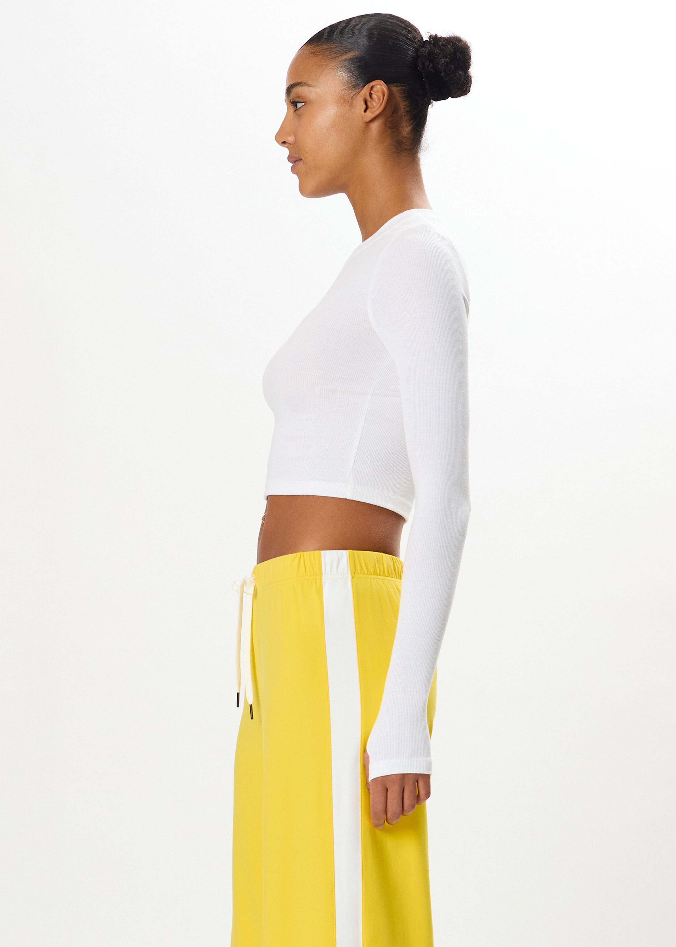 Louise Rib Long Sleeve Crop - White-Splits59-Happy on Main