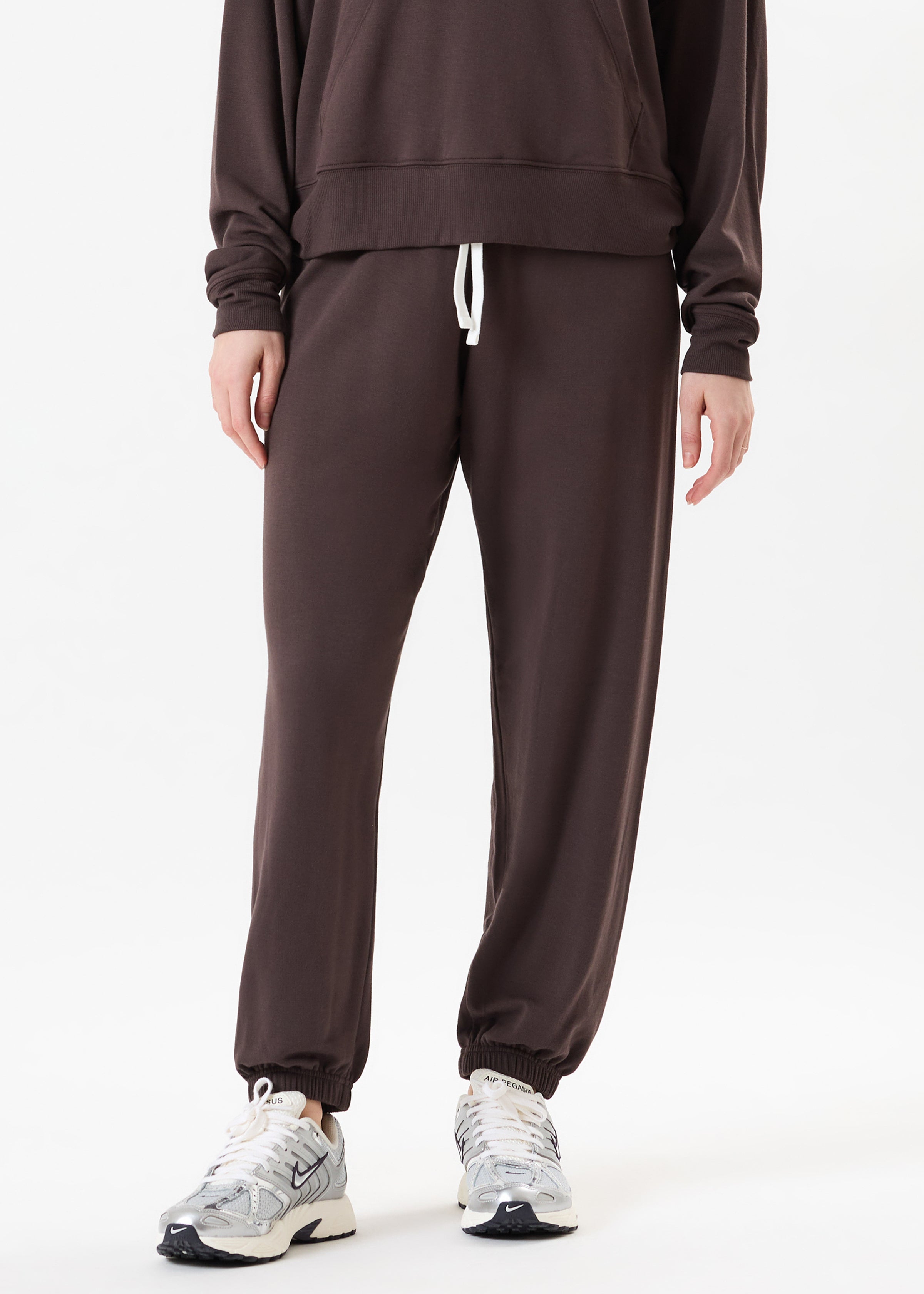 Andie Oversized Fleece Sweatpant - Dark Chocolate-Splits59-Happy on Main