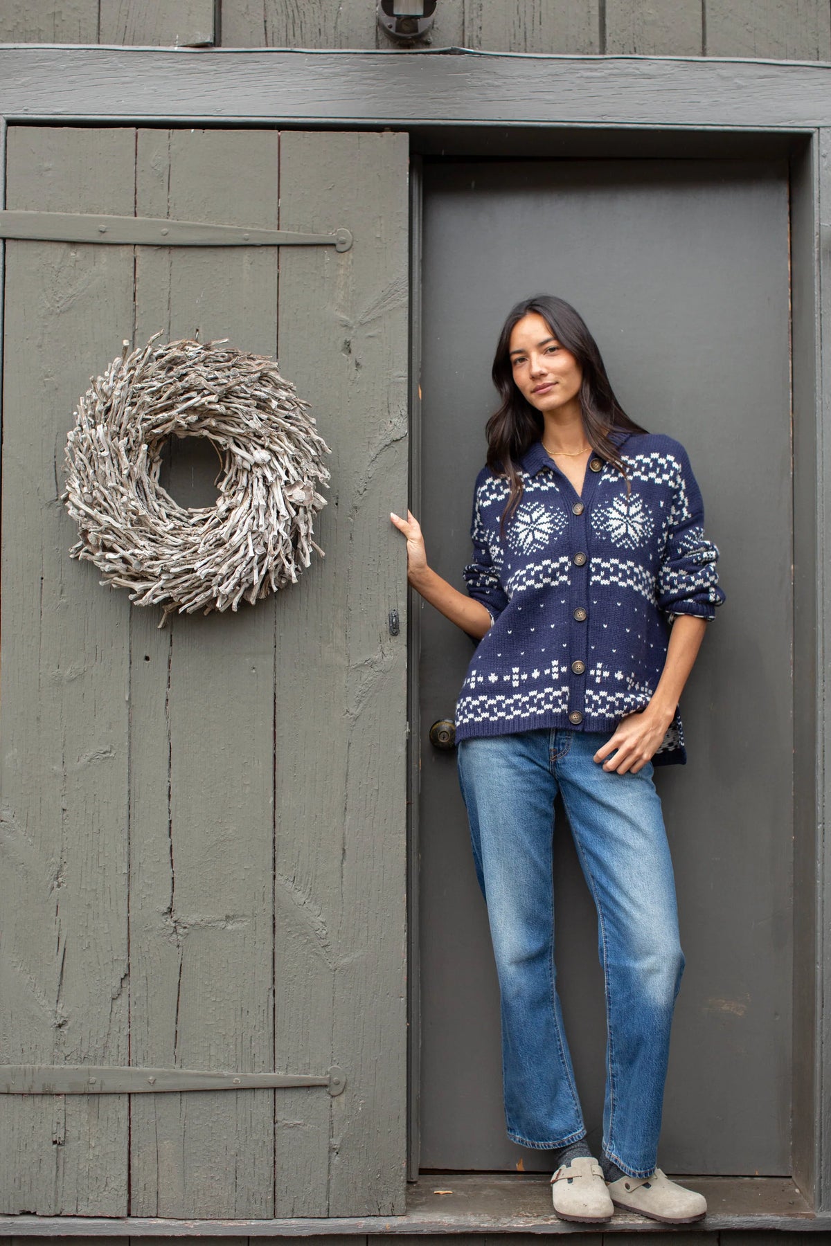 Elin Sweater - Navy/Ivory