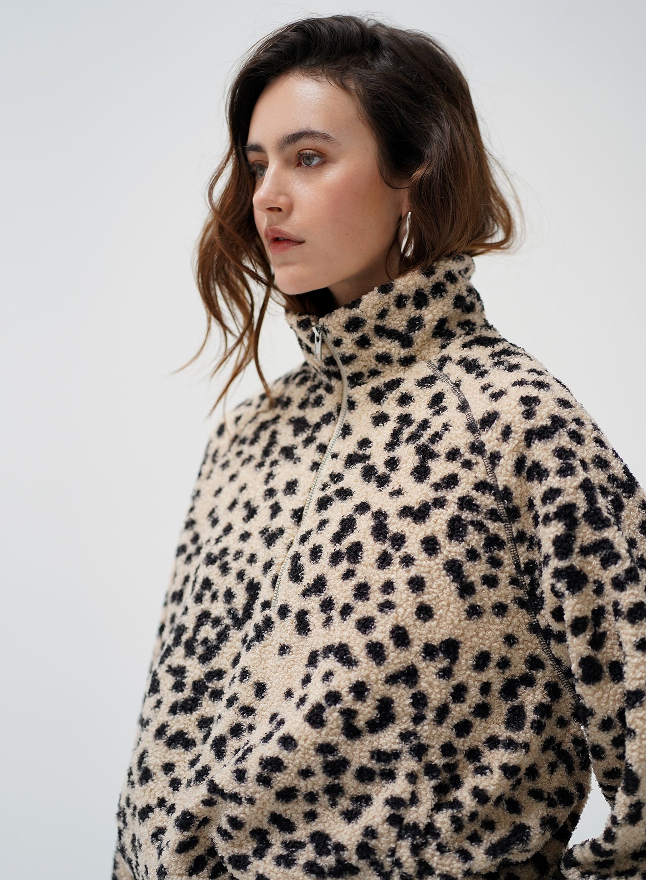 James Sherpa Half Zip - Spotted Animal-LNA-Happy on Main