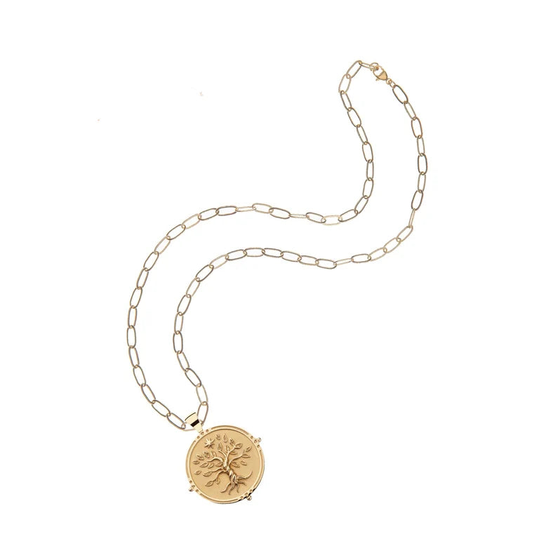 FAITH JW Original Pendant Coin - 18" Drawn Link Chain-Jane Win-Happy on Main