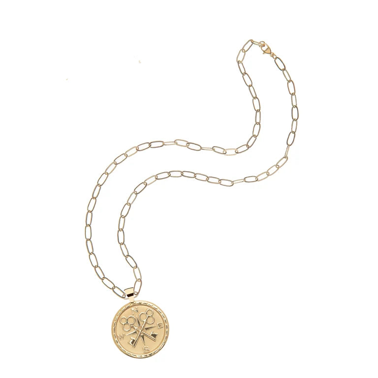 FOREVER JW Original Pendant Coin - 18" Drawn Link Chain-Jane Win-Happy on Main