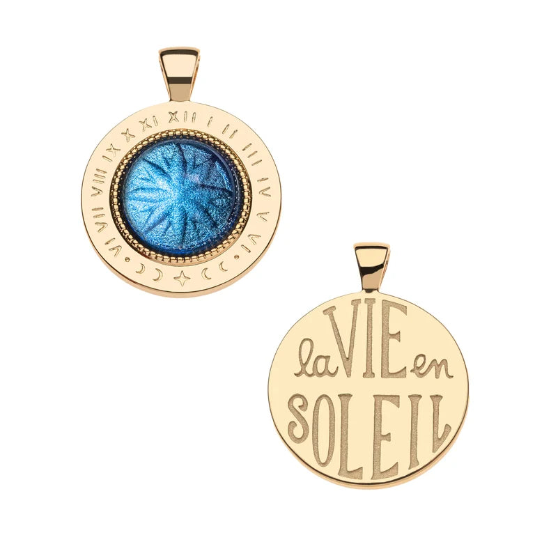 FOREVER Under the Sun Stone Pendant in Blue - 16-18" Classic Rolo Chain-Jane Win-Happy on Main