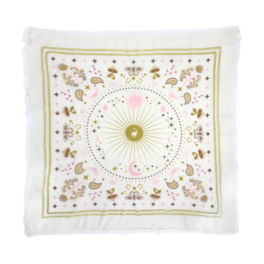 Cashmere Bandana Sweater Wrap - Ivory / Pistachio / Bubblegum-Freya-Happy on Main