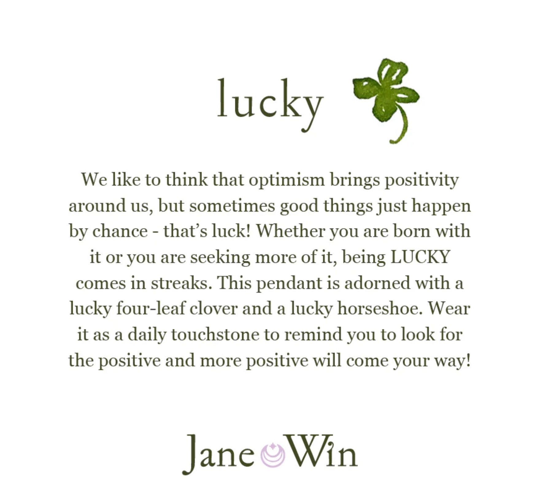 LUCKY Clover Ring-Jane Win-Happy on Main