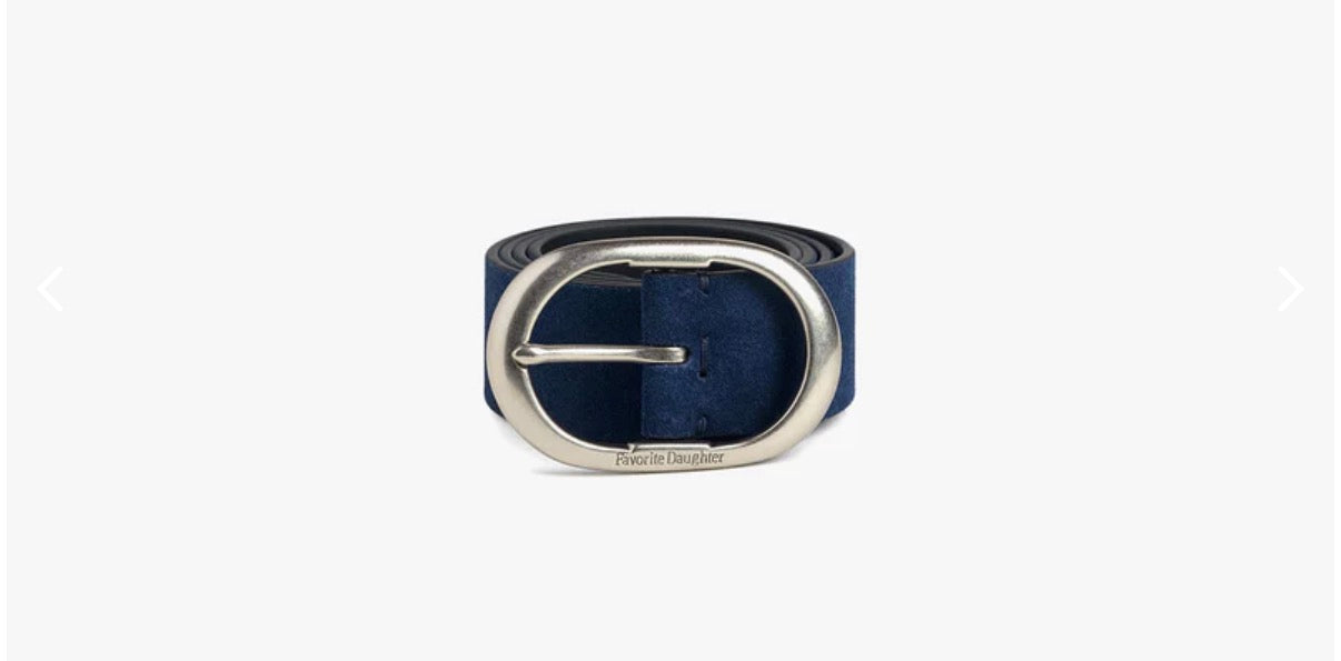 The Suede Jean Belt - Navy/Tumbled Nickel-Favorite Daughter-Happy on Main