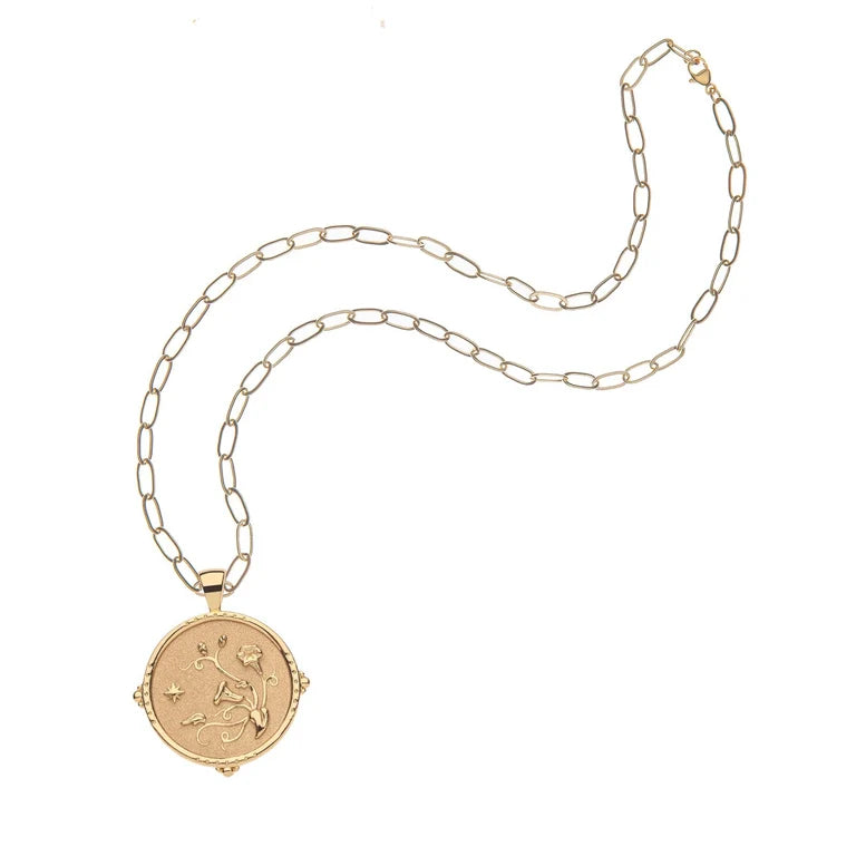 GRACE JW Original Pendant Coin - 18" Drawn Link Chain-Jane Win-Happy on Main