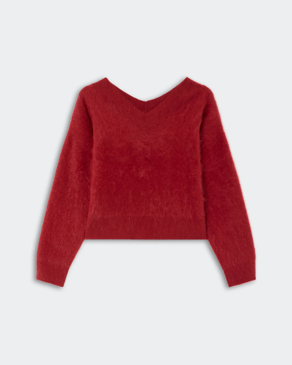 Grizzly Double V Sweater - Carmine-Guest in Residence-Happy on Main