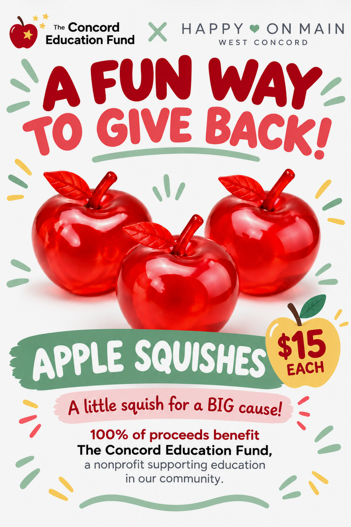 Apple Squishy 🍎 | Supporting the Concord Education Fund