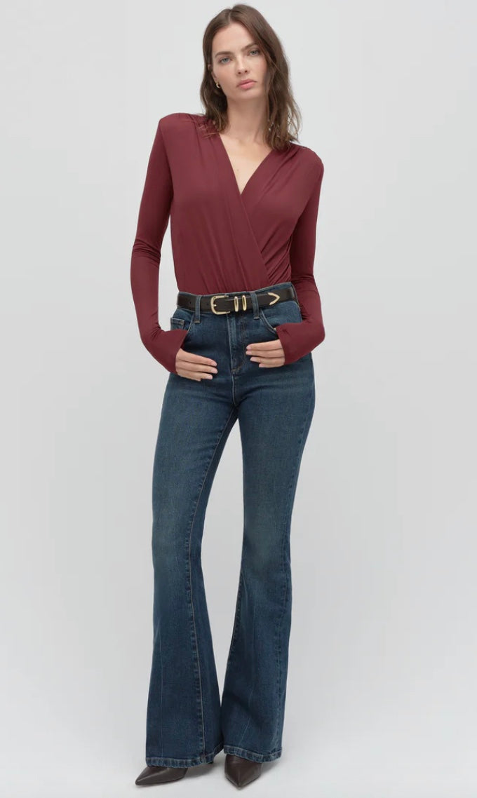 The Slinky Date Blouse - Vino-Favorite Daughter-Happy on Main