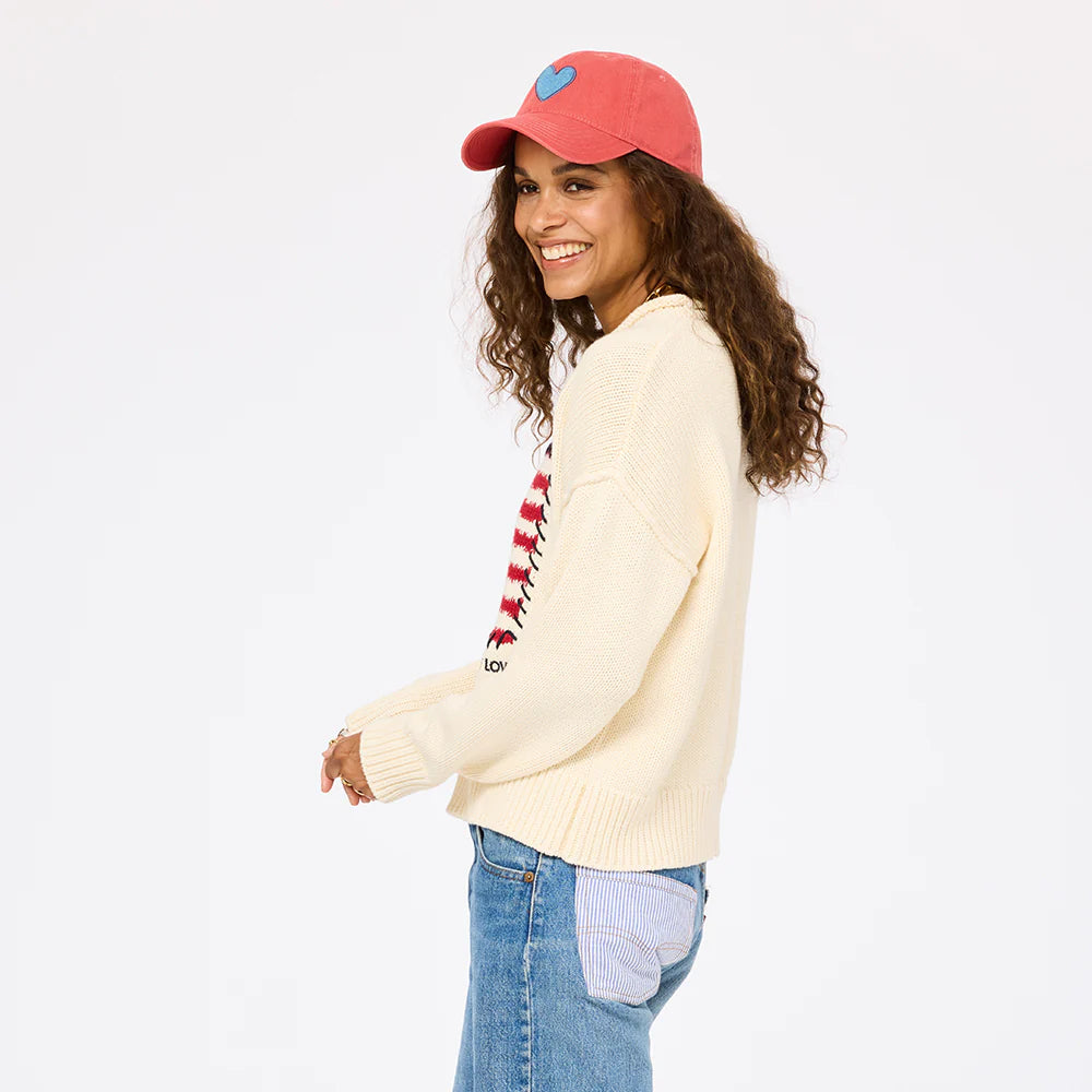 SoulCycle x KR Roll Neck U.S. of Love Sweater-Kerri Rosenthal-Happy on Main
