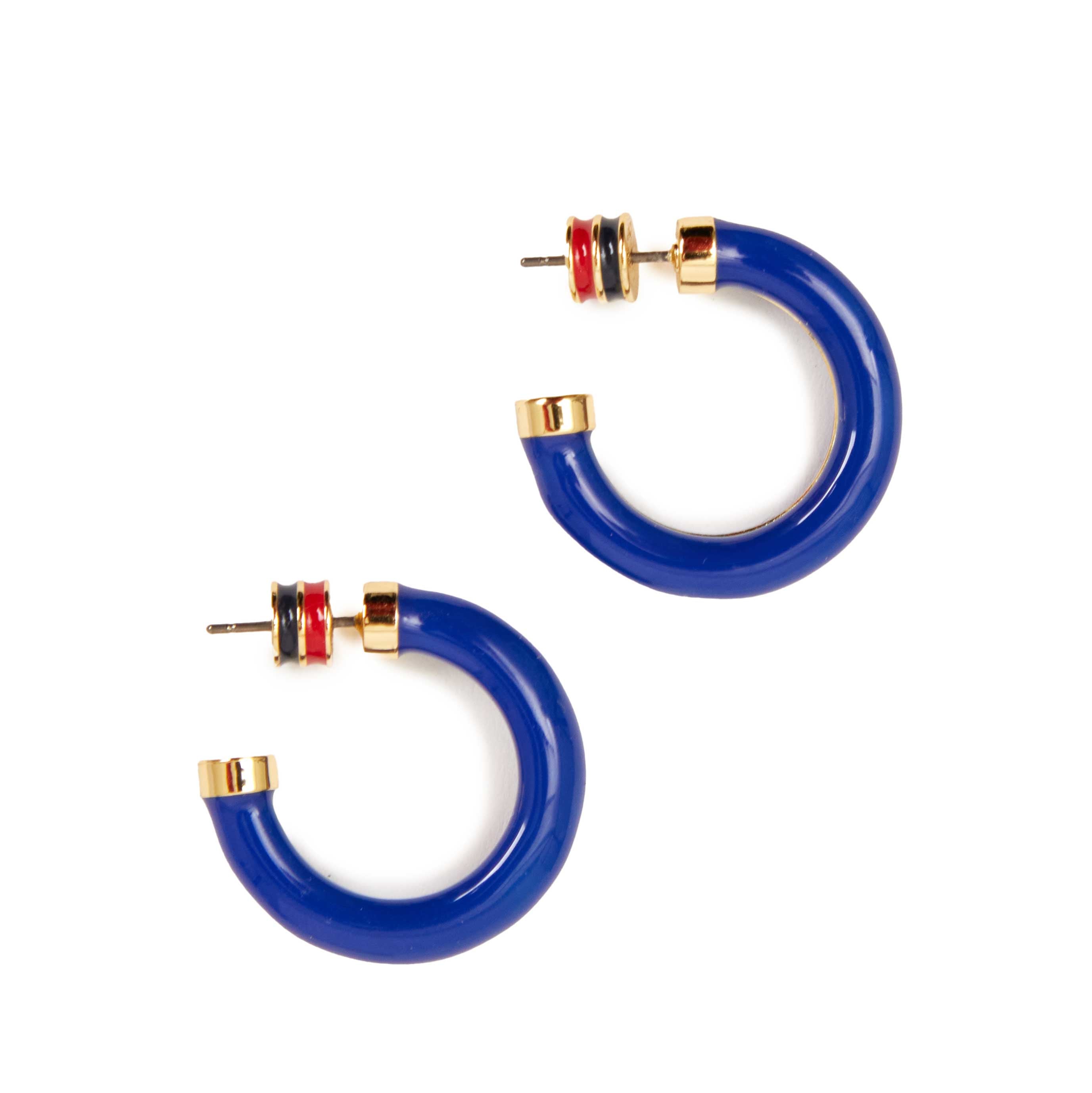 Le Tube Hoop Earrings - Cobalt-Clare V.-Happy on Main
