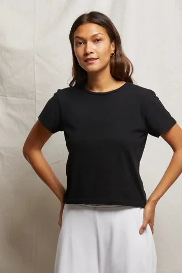Lisa Recycle Cotton Slim Crew Tee-Basic Tanks + Tees-Happy on Main