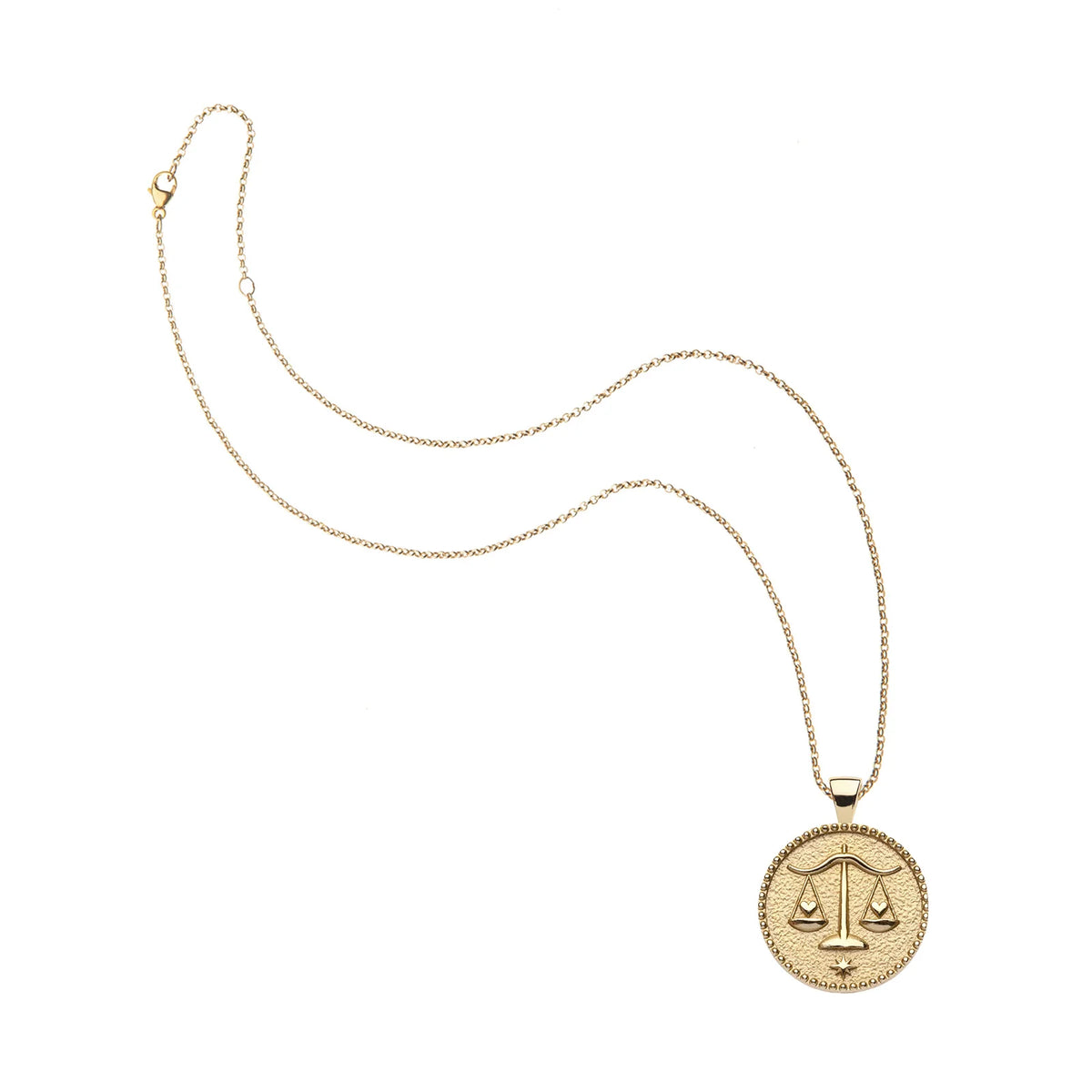 LIBRA JW Small Zodiac Pendant Coin - 16-18" Classic Rolo Chain-Jane Win-Happy on Main