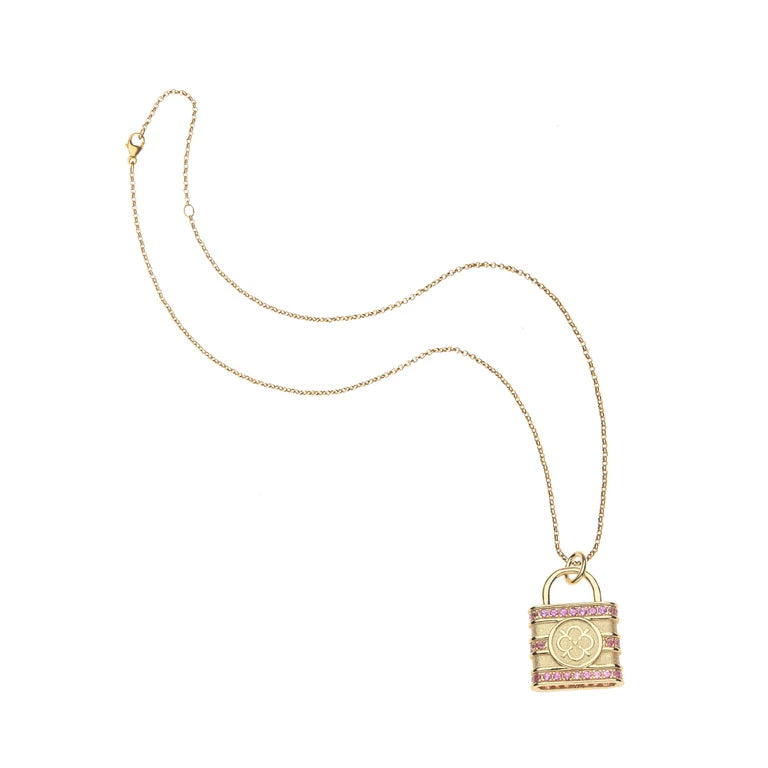 Locked Up In LOVE Pendant - 16-18" Classic Rolo Chain-Jane Win-Happy on Main