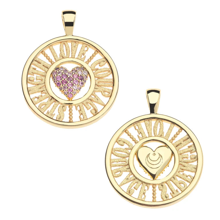 Love - Courage - Strength Cutout Coin - 16-18" Classic Rolo Chain-Jane Win-Happy on Main