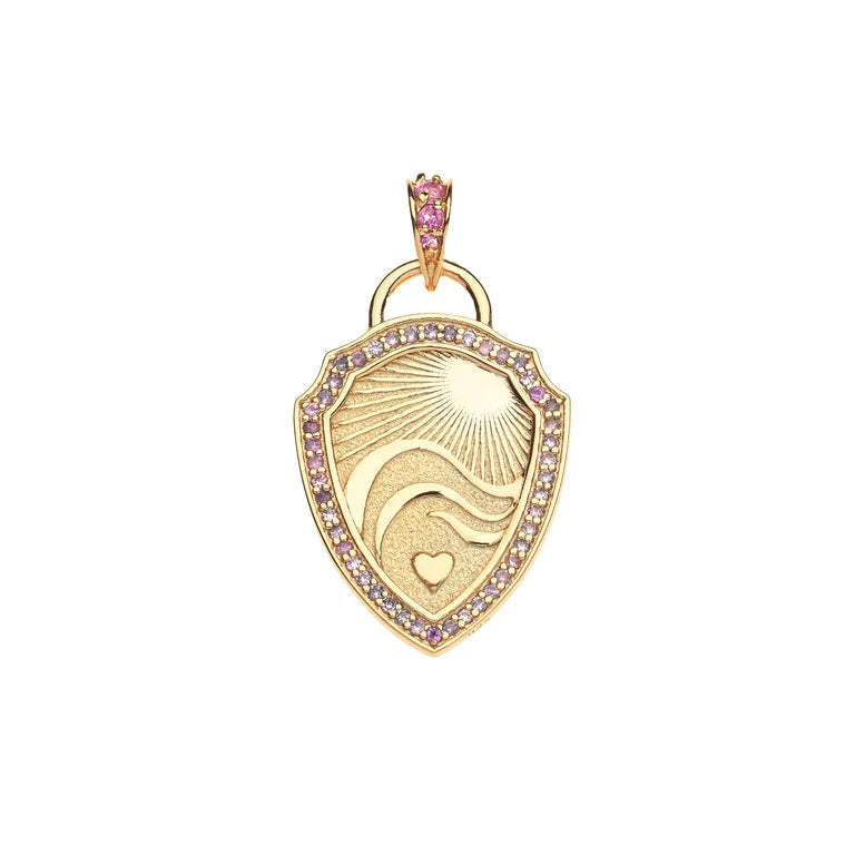 Love - Courage - Strength Shield - 16-18" Classic Rolo Chain-Jane Win-Happy on Main