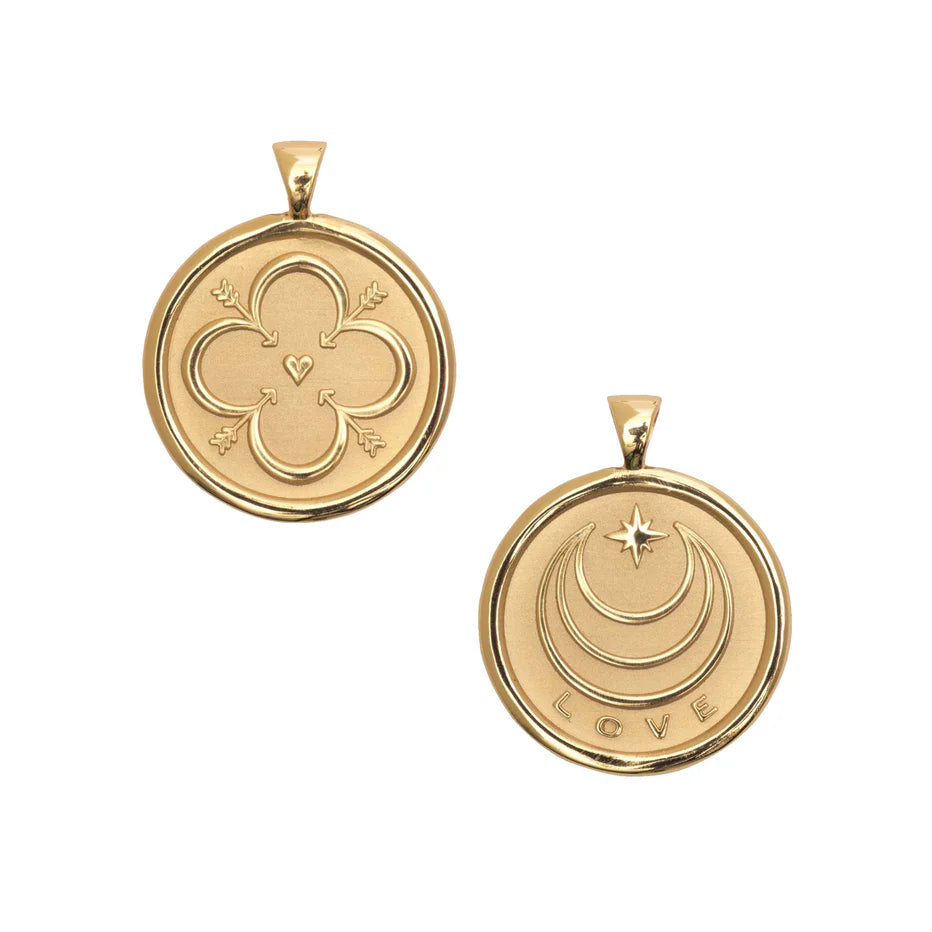 LOVE JW Small Pendant Coin - 16-18" Classic Rolo Chain-Jane Win-Happy on Main