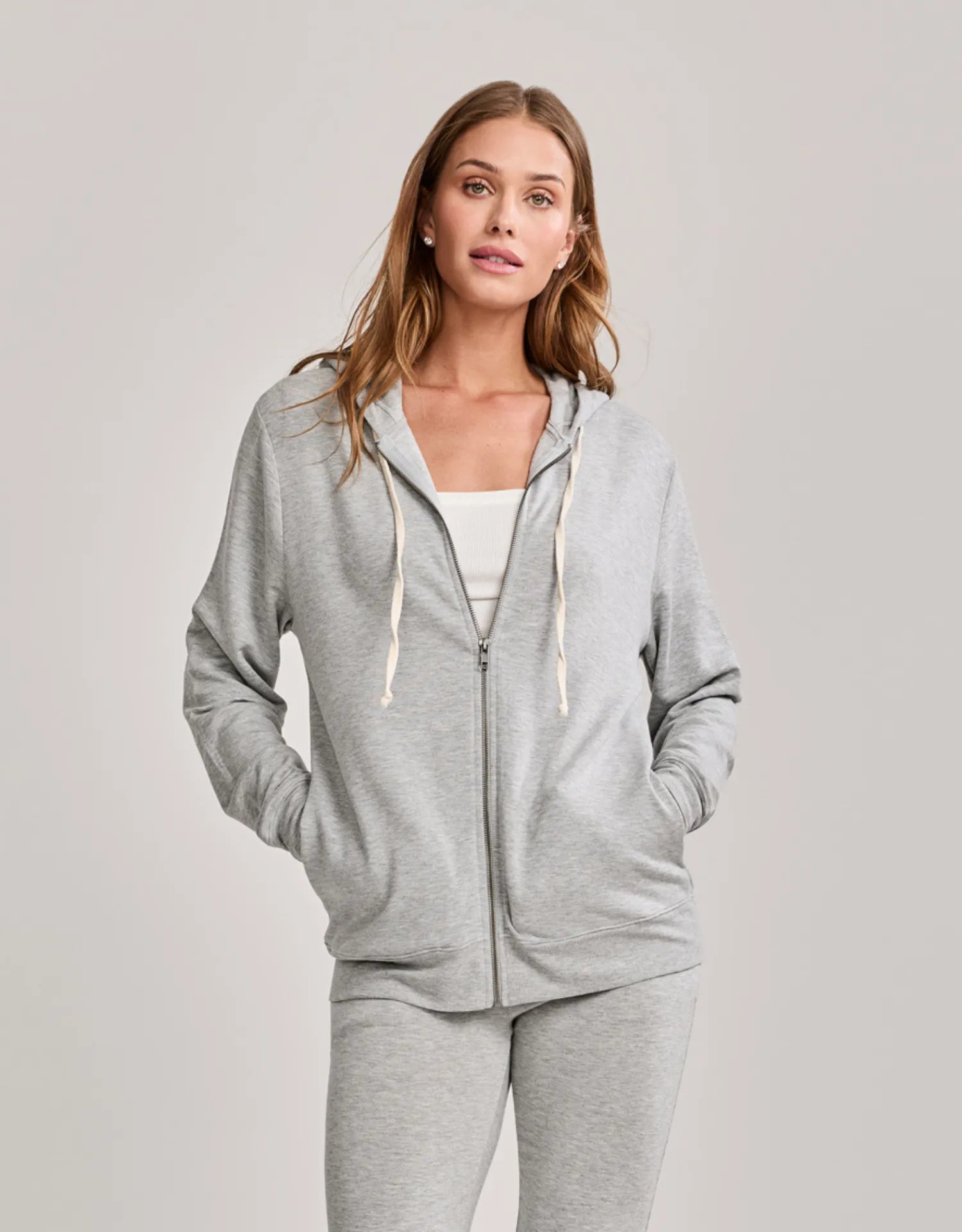 Richmond Unisex Zip Hoodie - Heather Grey-Maison Wheat-Happy on Main