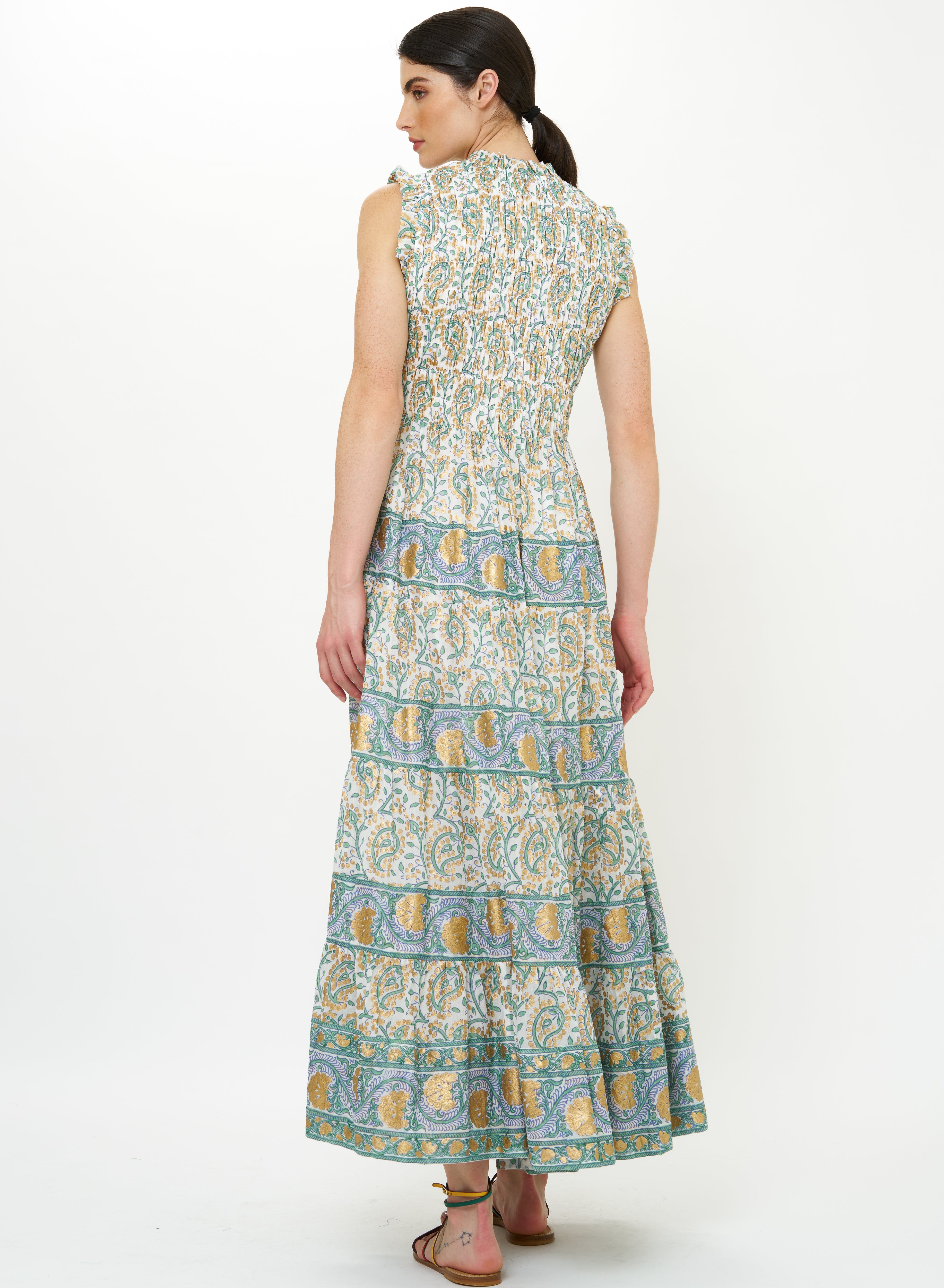 Sleeveless Smocked Maxi-Dressy Dresses-Happy on Main