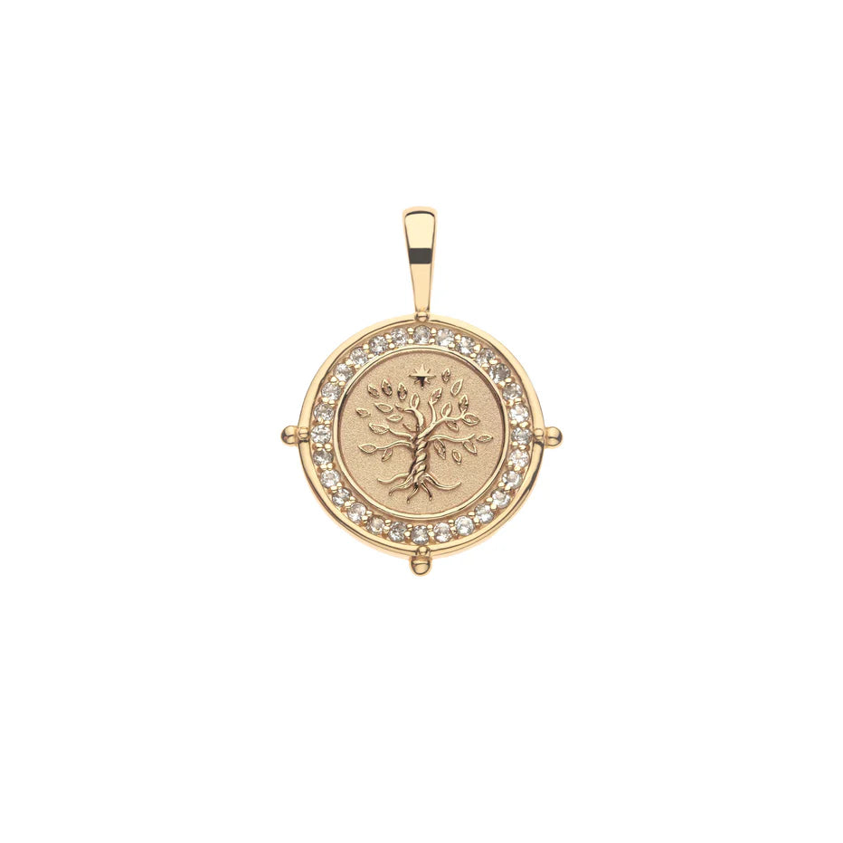 FAITH Petite Embellished Coin - 16-18" Classic Rolo Chain-Jane Win-Happy on Main