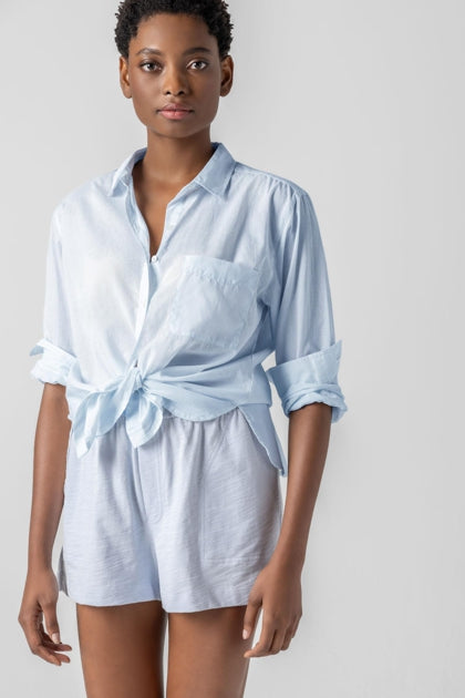 Relaxed Long Sleeve Button Down-Casual Tops-Happy on Main