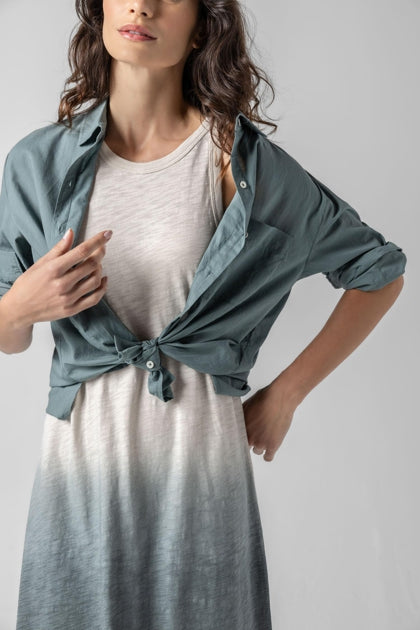 Relaxed Long Sleeve Button Down-Casual Tops-Happy on Main