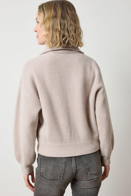 Zip Front Polo Cardigan - Quartz-Lilla P-Happy on Main