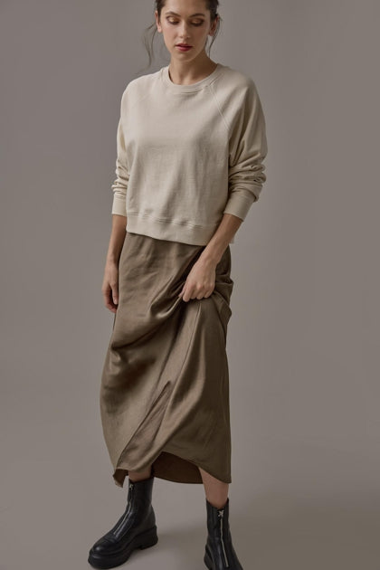 Satin Bias Maxi Skirt-Lilla P-Happy on Main