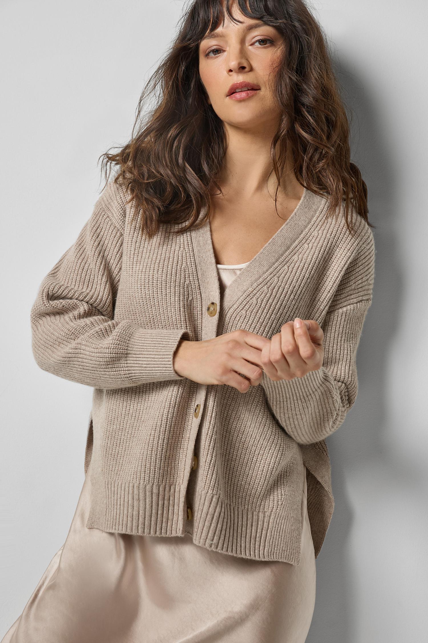 Relaxed Side Vent Cardigan - Wheat-Lilla P-Happy on Main