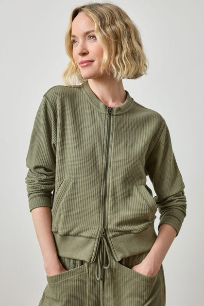 Bomber Zip Cardigan - Matcha-Lilla P-Happy on Main