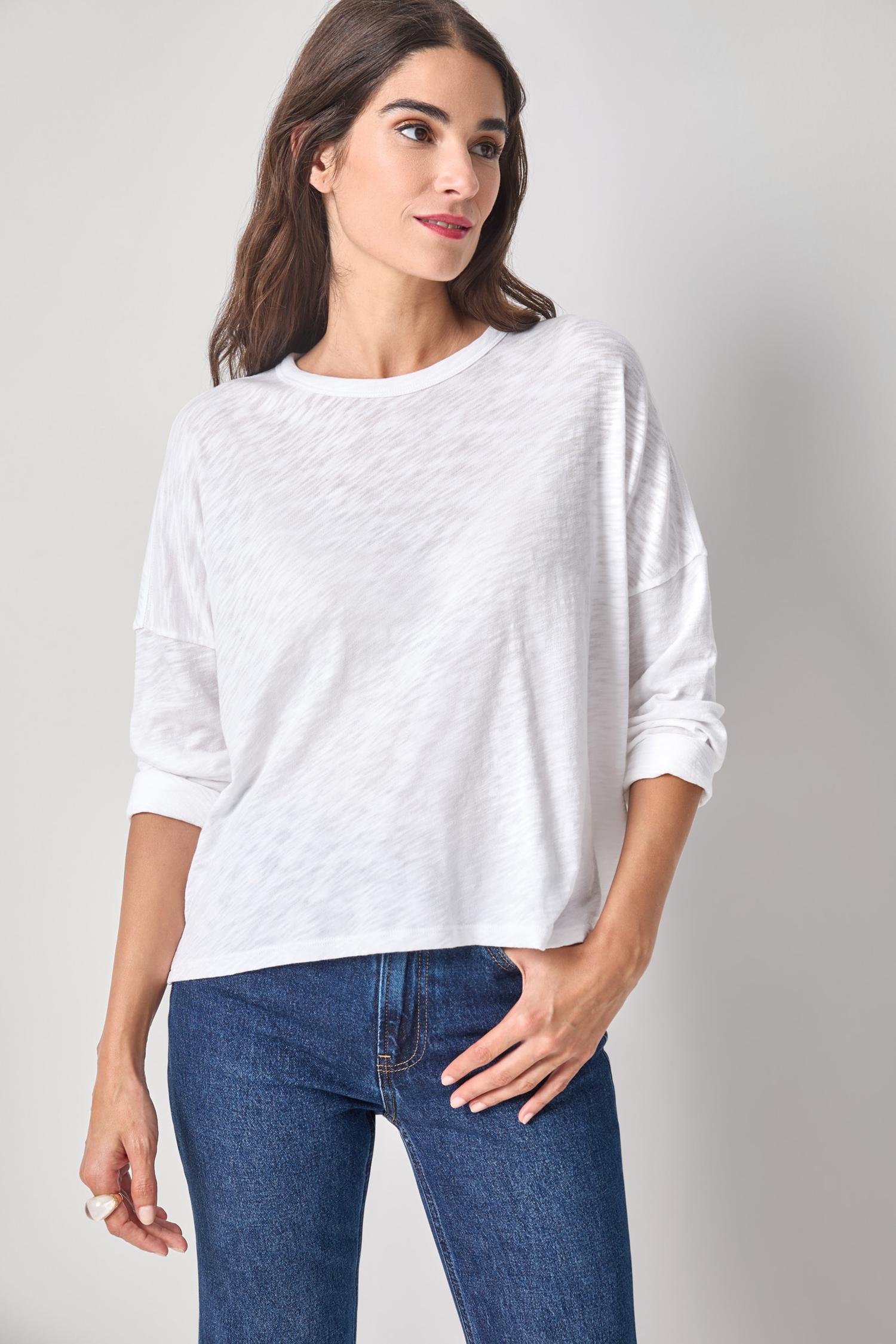 Easy Long Sleeve Beach Tee - White