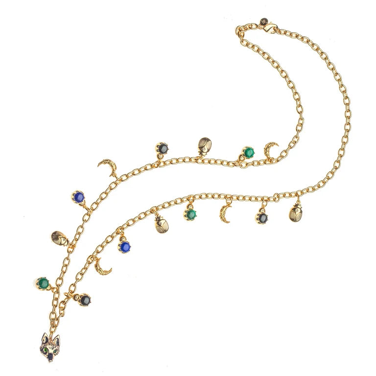 Protect Double Wrap Charm Necklace-Jane Win-Happy on Main