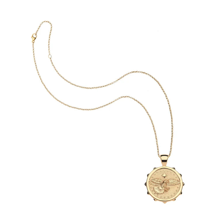 PROTECT Eagle JW Small Pendant Coin - 16-18" Classic Rolo Chain-Jane Win-Happy on Main