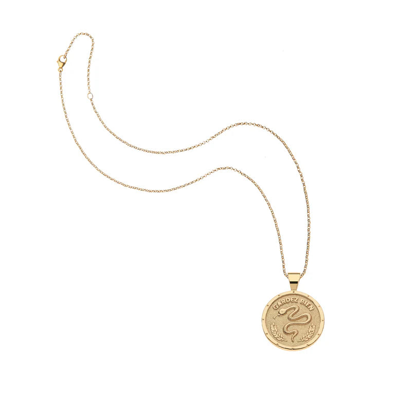 PROTECT JW Small Pendant Coin - 16-18" Classic Rolo Chain-Jane Win-Happy on Main