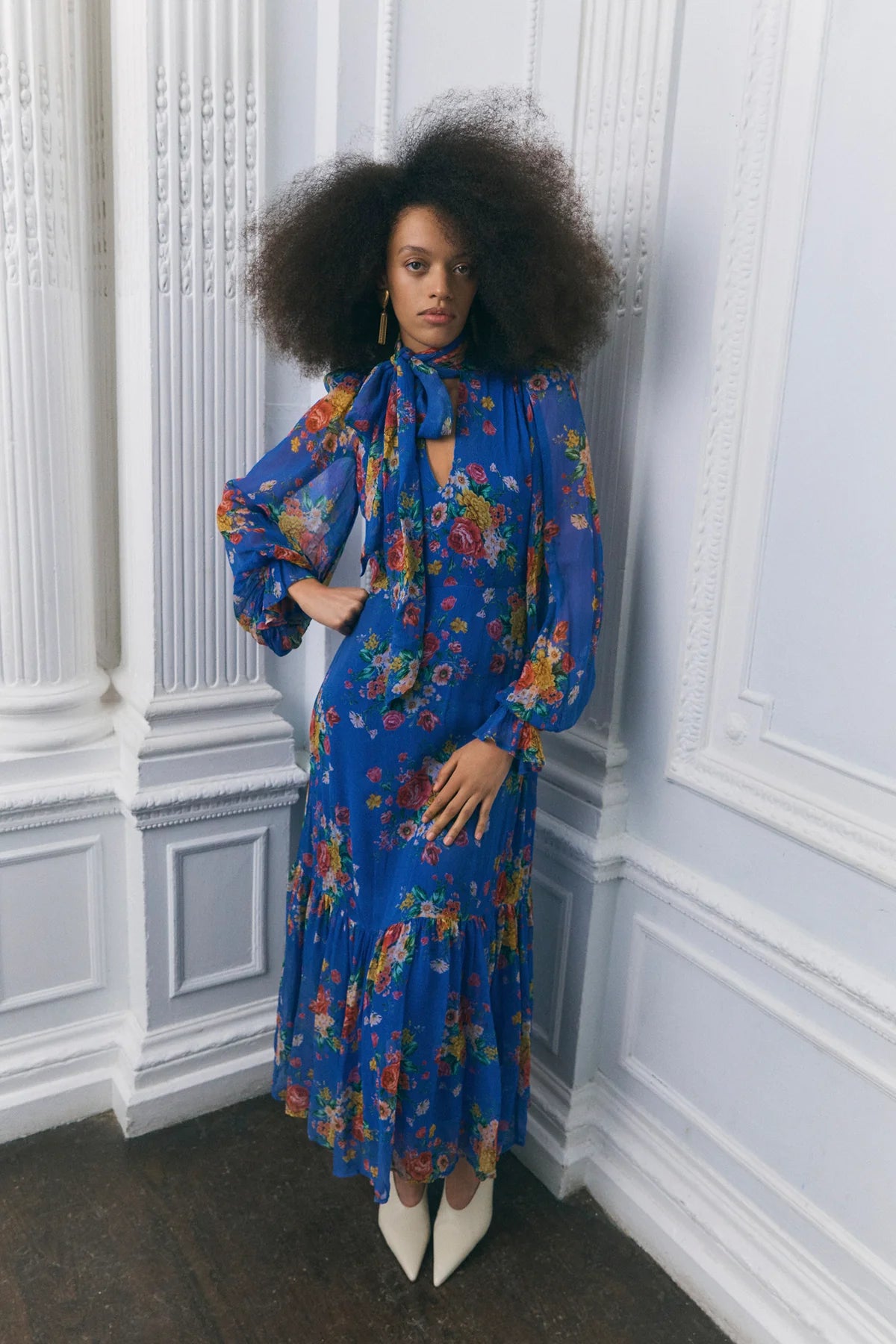 Marnie Dress - Dutch Floral Cobalt-Queens of Archive-Happy on Main