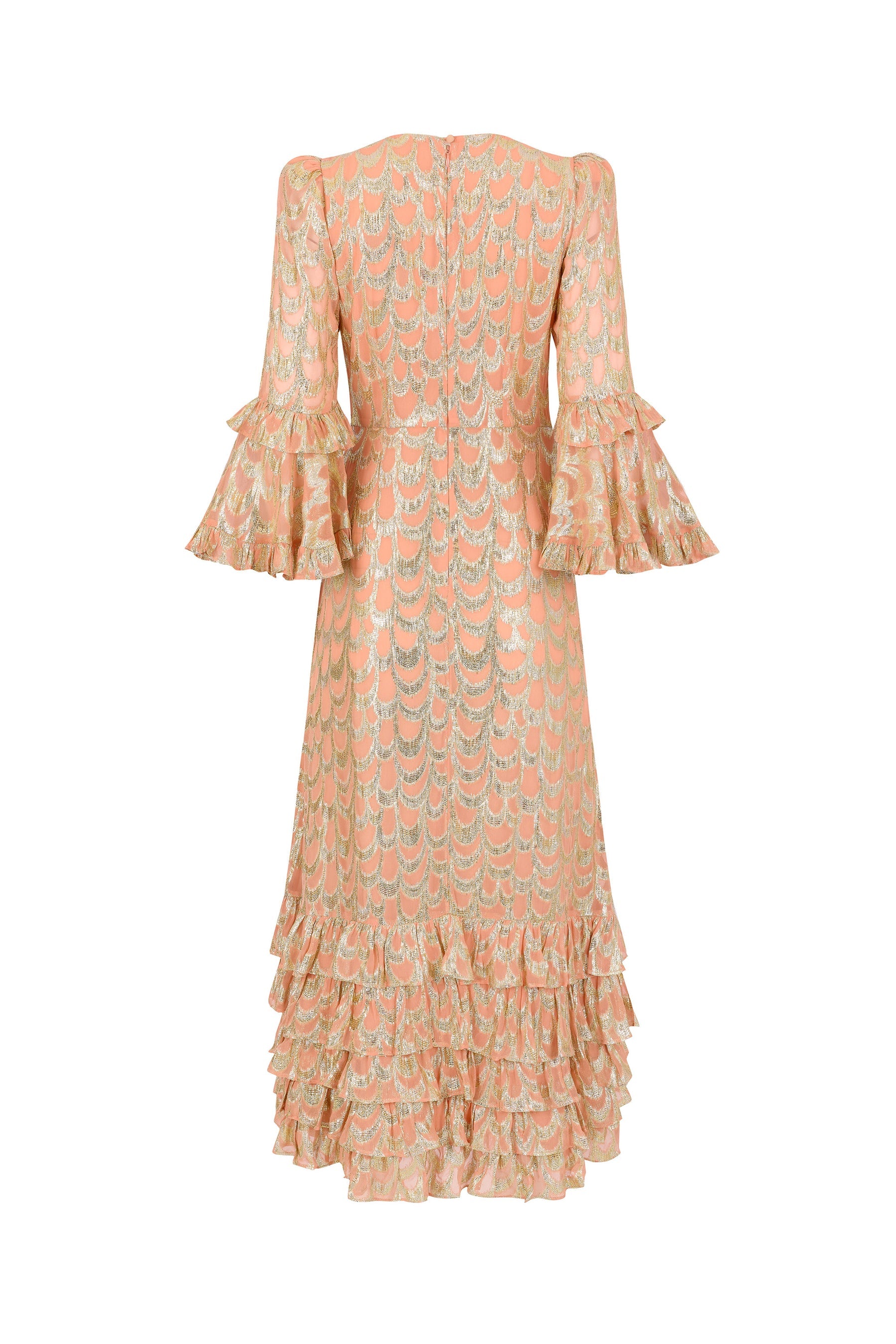 Josephine Dress - Peach Metallic-Queens of Archive-Happy on Main