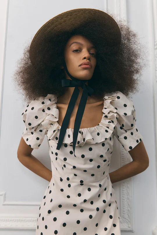 Beatrice Dress - White Polka-Queens of Archive-Happy on Main