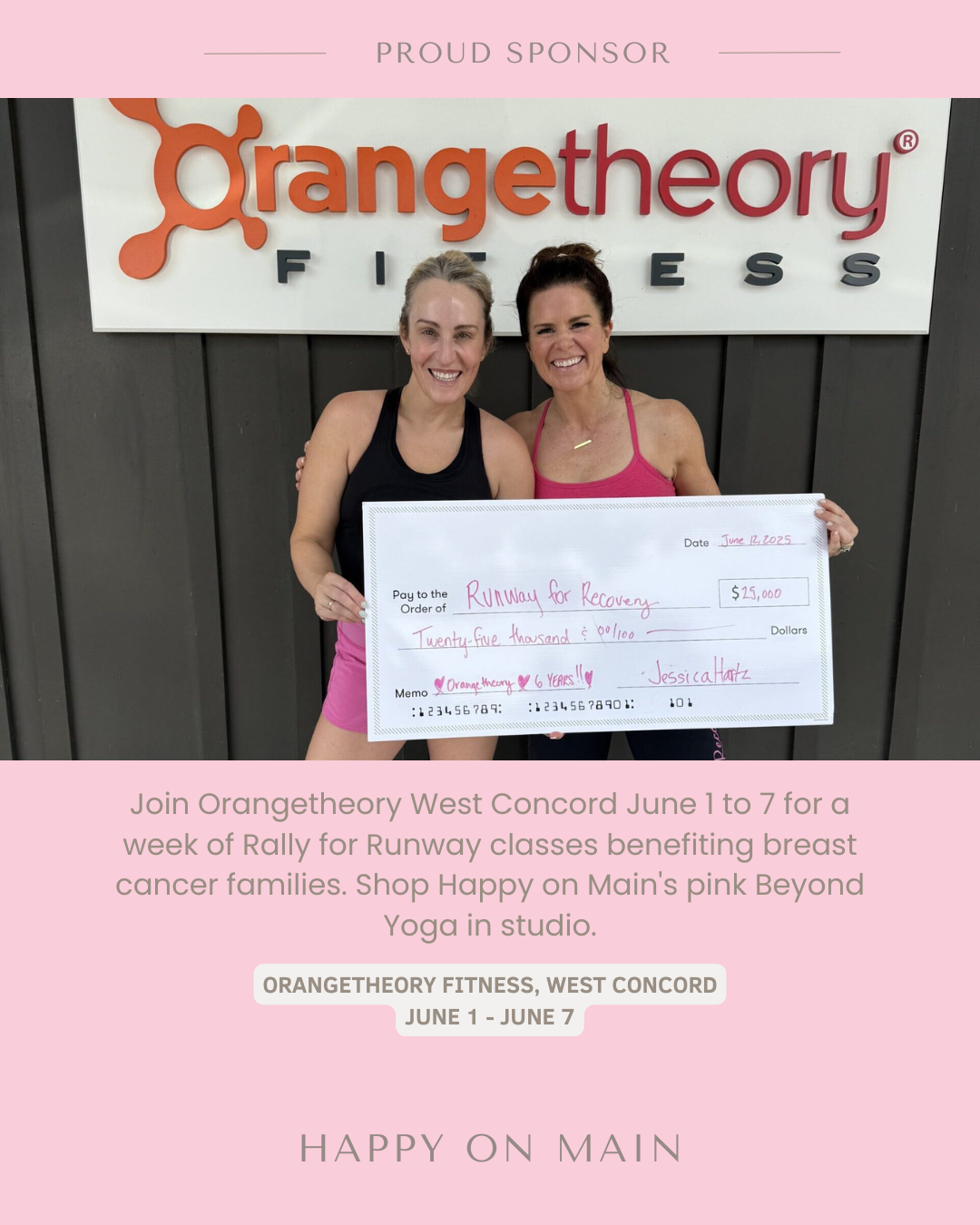 Rally for Runway: Orangetheory West Concord | June 1 to June 7