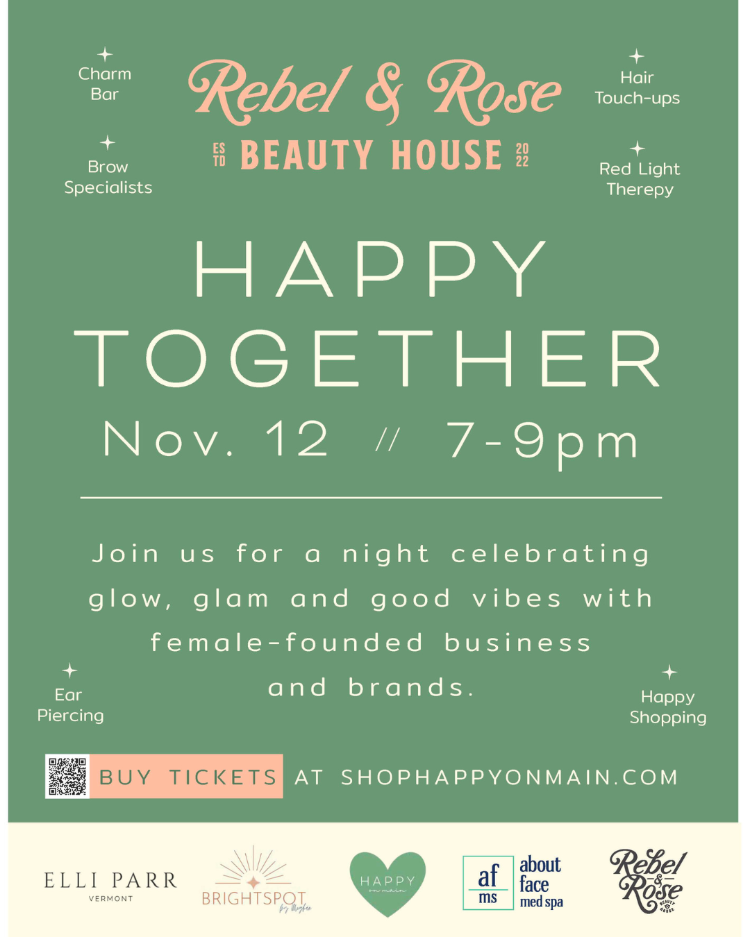 Happy Together 🤍 Beauty•Style•Self-Care — 11/12, 7-9 PM-Happy on Main-Happy on Main