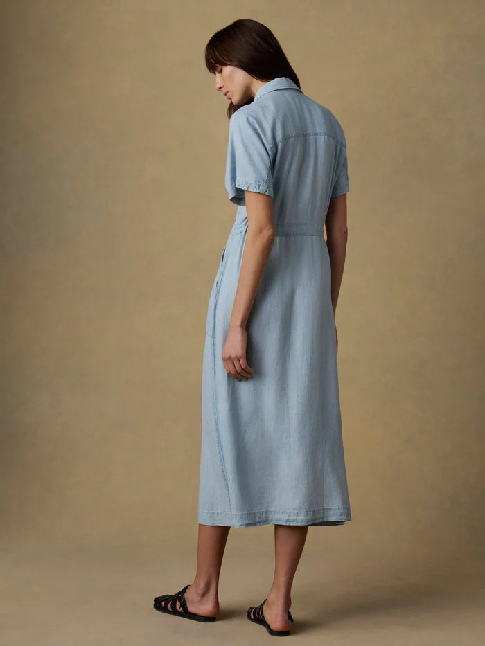 Tried & True Oakley Midi Dress - Arctic Sea Wash-Faherty-Happy on Main