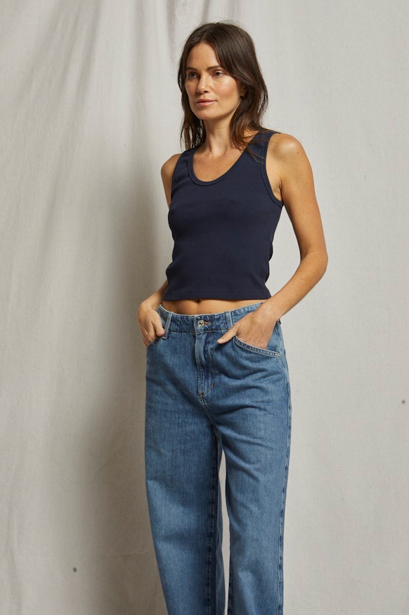 Blondie Structured Rib Bra Friendy Tank-Basic Tanks + Tees-Happy on Main