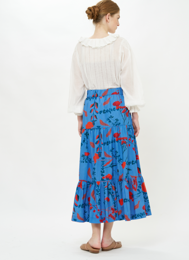 Button Front Skirt-Skirts-Happy on Main