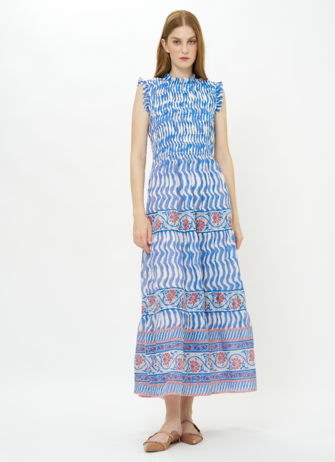 Sleeveless Smocked Maxi-Dressy Dresses-Happy on Main