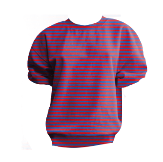 Short Sleeve Oversized Sweatshirt - Red/Bright Cobalt-Clare V.-Happy on Main