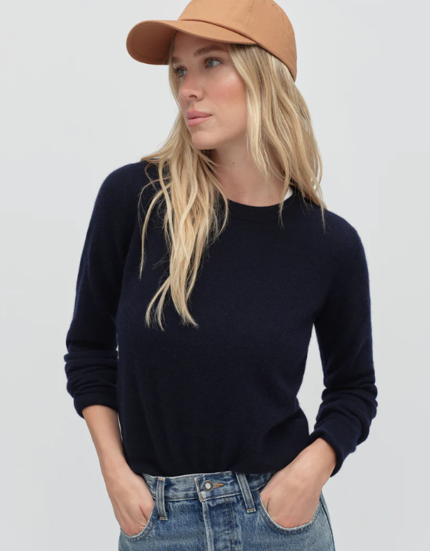 The Favorite Cashmere Crew - Navy-Favorite Daughter-Happy on Main